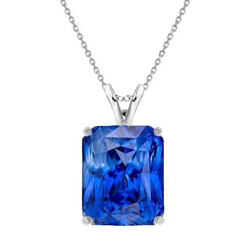 Solitaire Radiant Sri Lankan Sapphire Pendant With Chain 250 Carats HarryChadEntcom Necklaces Solitaire Radiant Sri Lankan Sapphire Pendant With Chain 250 Carats HarryChadEntcom Necklaces