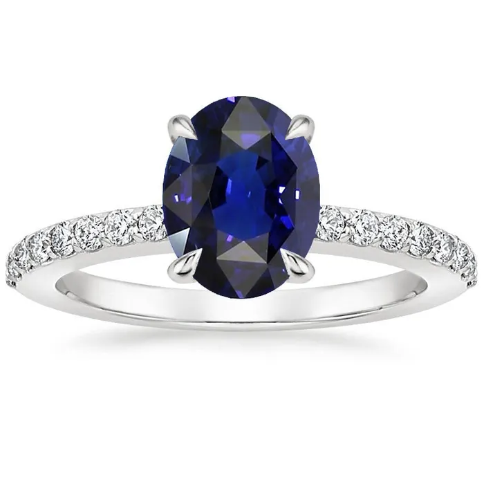 Solitaire With Natural Earth Mined Diamond Accents Engagement Ring Blue Sapphire 4 Carats HarryChadEntcom Rings Solitaire With Natural Earth Mined Diamond Accents Engagement Ring Blue Sapphire 4 Carats HarryChadEntcom Rings