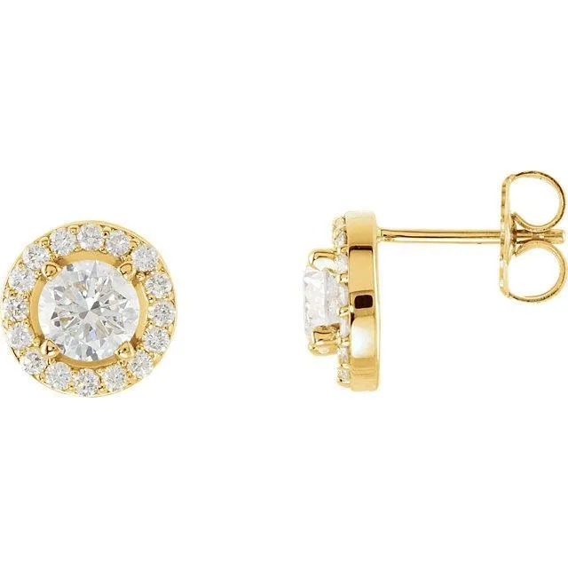 Sparkling 285 Carats Halo Natural Earth Mined Diamonds Studs Earrings New 14K Yellow Gold GB Earrings Sparkling 285 Carats Halo Natural Earth Mined Diamonds Studs Earrings New 14K Yellow Gold GB Earrings