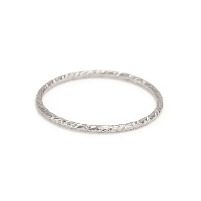 Sterling Silver Sparkle Texture Stacking Ring SIZE 6 KS Rings