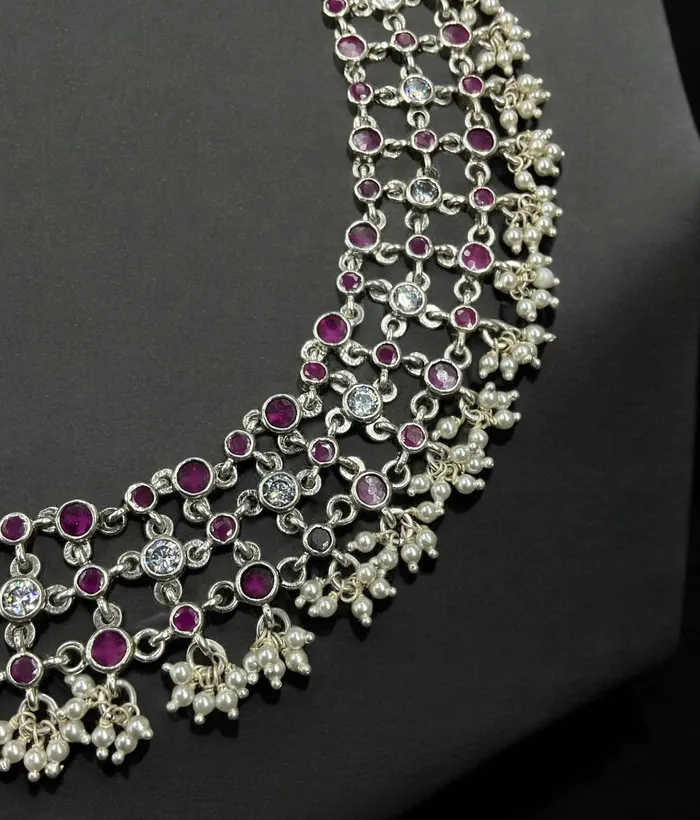 The Sayami Silver Kemp Mesh Necklace Oxidised Silversmith Necklaces