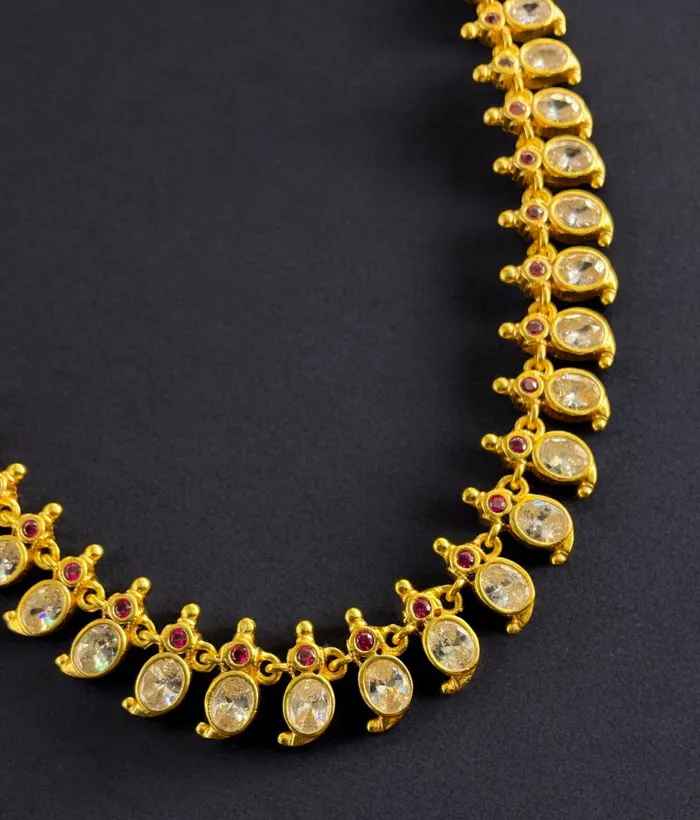 The Shreya Silver Paisley Necklace Temple Necklaces
