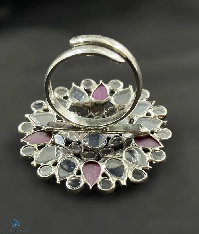 The Varudha Polki Silver Finger Ring Jaipur Rings