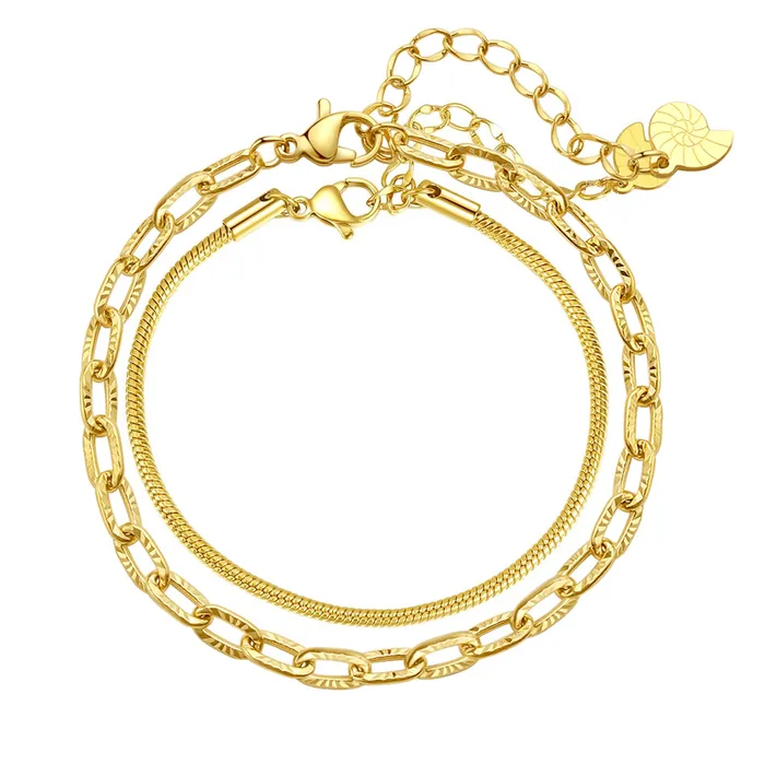 Twisted Snake and Link Chain Bracelet Set Hey Happiness Bracelets
