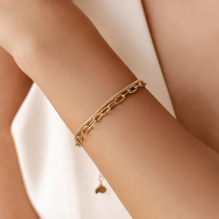 Twisted Snake and Link Chain Bracelet Set Hey Happiness Bracelets Twisted Snake and Link Chain Bracelet Set Hey Happiness Bracelets