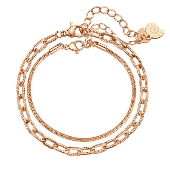 Twisted Snake and Link Chain Bracelet Set Hey Happiness Bracelets Twisted Snake and Link Chain Bracelet Set Hey Happiness Bracelets