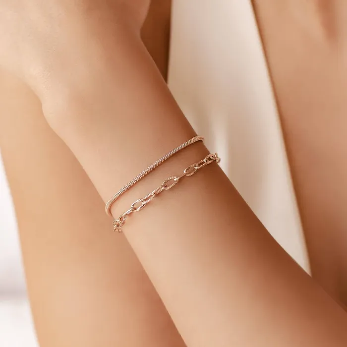 Twisted Snake and Link Chain Bracelet Set Hey Happiness Bracelets Twisted Snake and Link Chain Bracelet Set Hey Happiness Bracelets