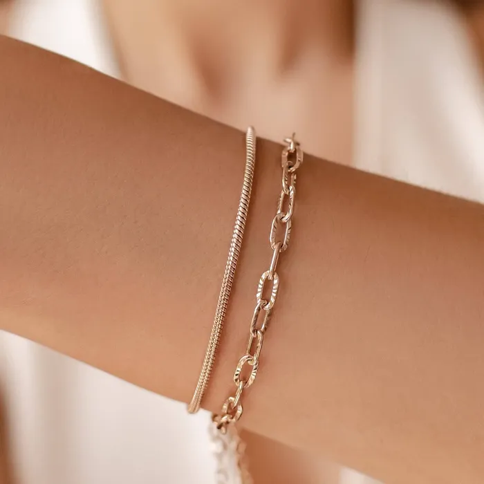 Twisted Snake and Link Chain Bracelet Set Hey Happiness Bracelets Twisted Snake and Link Chain Bracelet Set Hey Happiness Bracelets