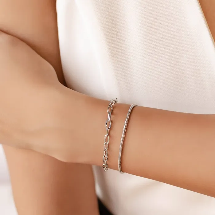 Twisted Snake and Link Chain Bracelet Set Hey Happiness Bracelets Twisted Snake and Link Chain Bracelet Set Hey Happiness Bracelets