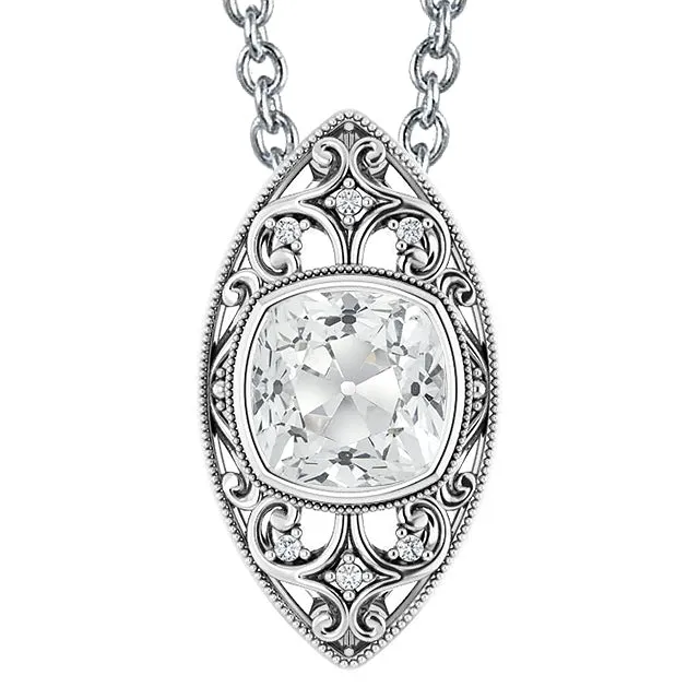 Vintage Style Natural Earth Mined Diamond Pendant Bezel Set Cushion Old Cut 550 Carats HarryChadEntcom Necklaces Vintage Style Natural Earth Mined Diamond Pendant Bezel Set Cushion Old Cut 550 Carats HarryChadEntcom Necklaces