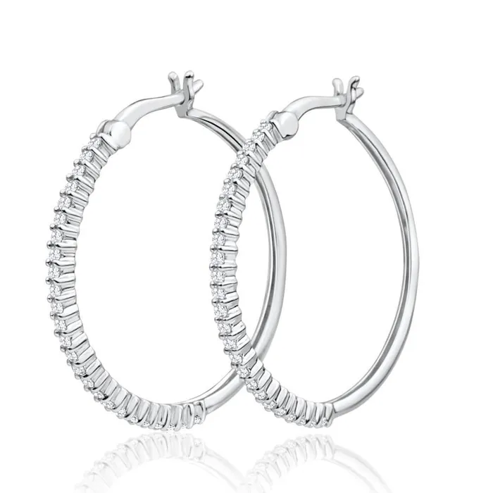 White Gold 14K 250 Carats Round Brilliant Cut Natural Earth Mined Diamonds Hoop Earrings GB Earrings White Gold 14K 250 Carats Round Brilliant Cut Natural Earth Mined Diamonds Hoop Earrings GB Earrings