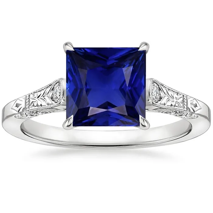 White Gold 3 Stone Natural Earth Mined Diamond Princess Blue Sapphire Ring 525 Carats HarryChadEntcom Rings White Gold 3 Stone Natural Earth Mined Diamond Princess Blue Sapphire Ring 525 Carats HarryChadEntcom Rings