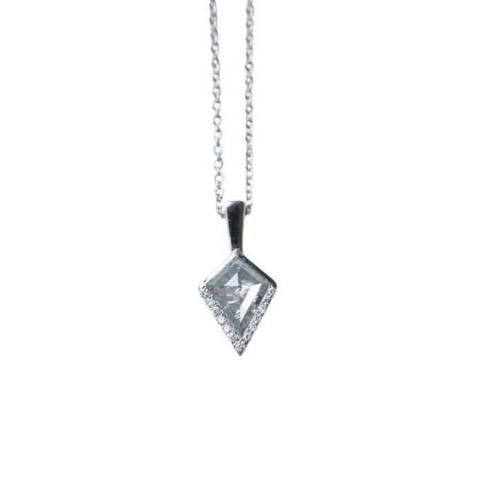 102ct Kite Rosecut Diamond Necklace In 14K White Gold Anueva Jewelry Necklaces