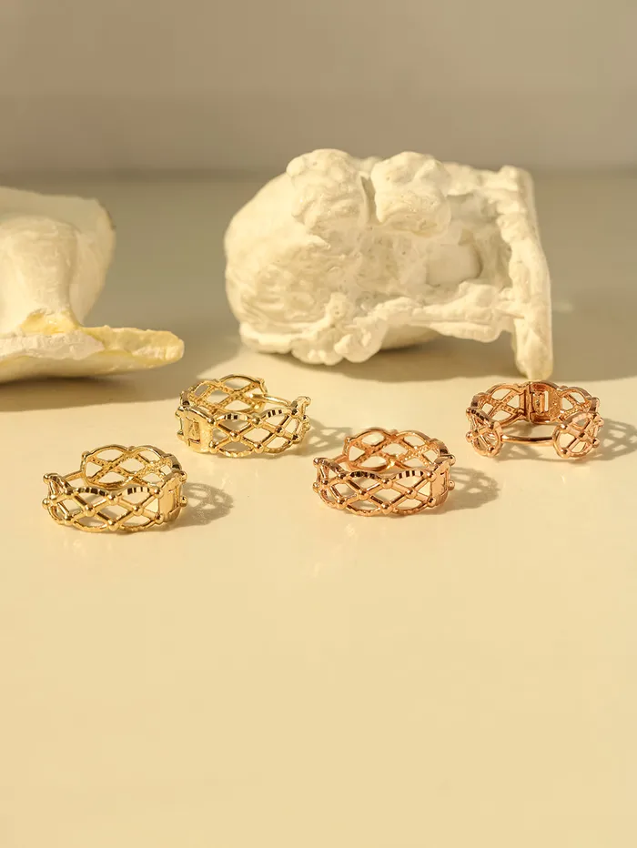 14K 18K Gold Check ball Cartilage Hoop Earring MinimalBijoux Earrings