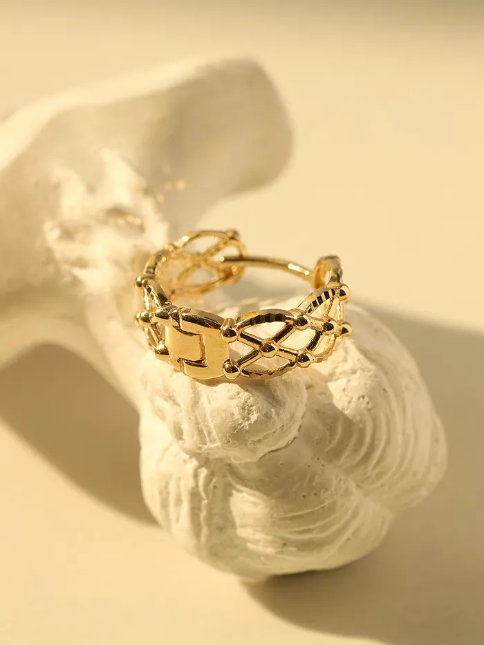 14K 18K Gold Check ball Cartilage Hoop Earring MinimalBijoux Earrings