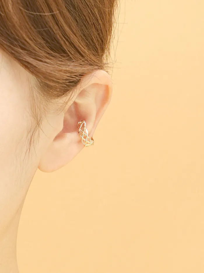14K 18K Gold Check ball Cartilage Hoop Earring MinimalBijoux Earrings
