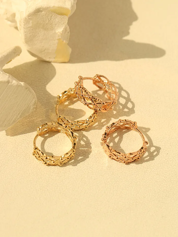 14K 18K Gold Check ball Cartilage Hoop Earring MinimalBijoux Earrings