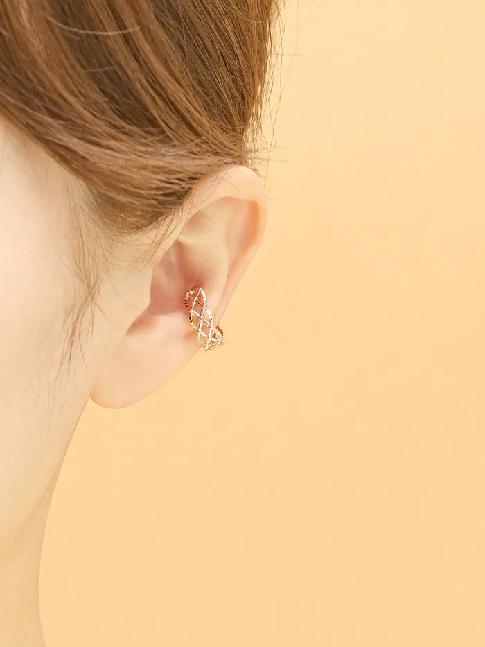 14K 18K Gold Check ball Cartilage Hoop Earring MinimalBijoux Earrings