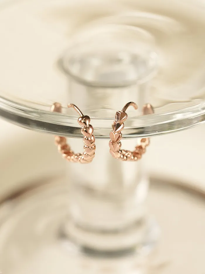 14K 18K Gold Lovely Heart Cartilage Hoop Earring MinimalBijoux Earrings