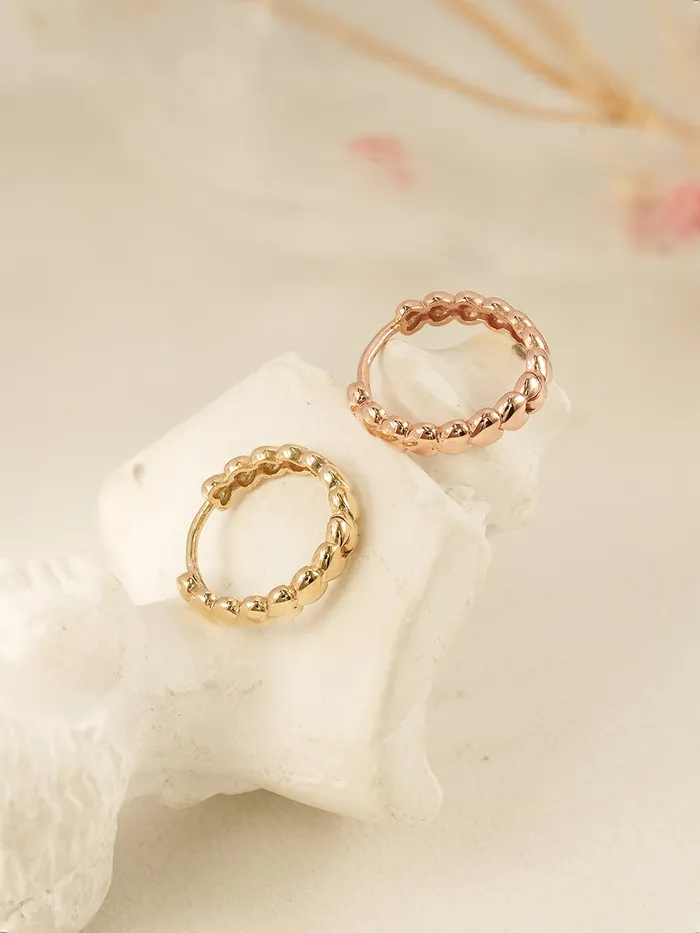 14K 18K Gold Lovely Heart Cartilage Hoop Earring MinimalBijoux Earrings