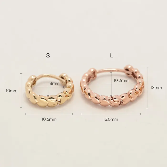 14K 18K Gold Lovely Heart Cartilage Hoop Earring MinimalBijoux Earrings
