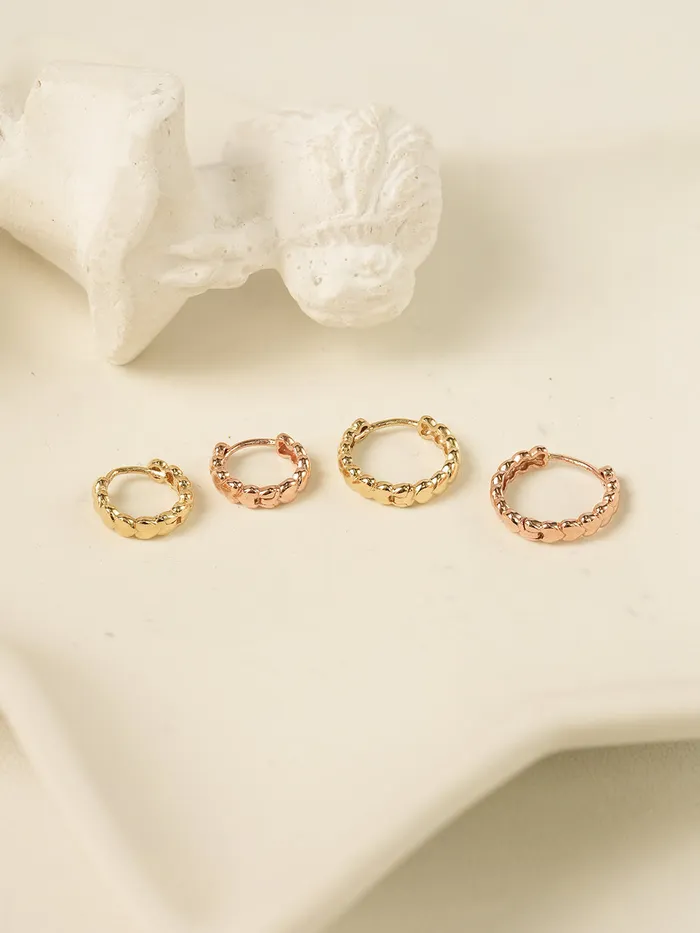 14K 18K Gold Lovely Heart Cartilage Hoop Earring MinimalBijoux Earrings