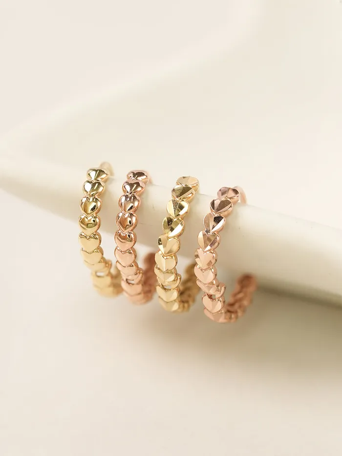 14K 18K Gold Lovely Heart Cartilage Hoop Earring MinimalBijoux Earrings