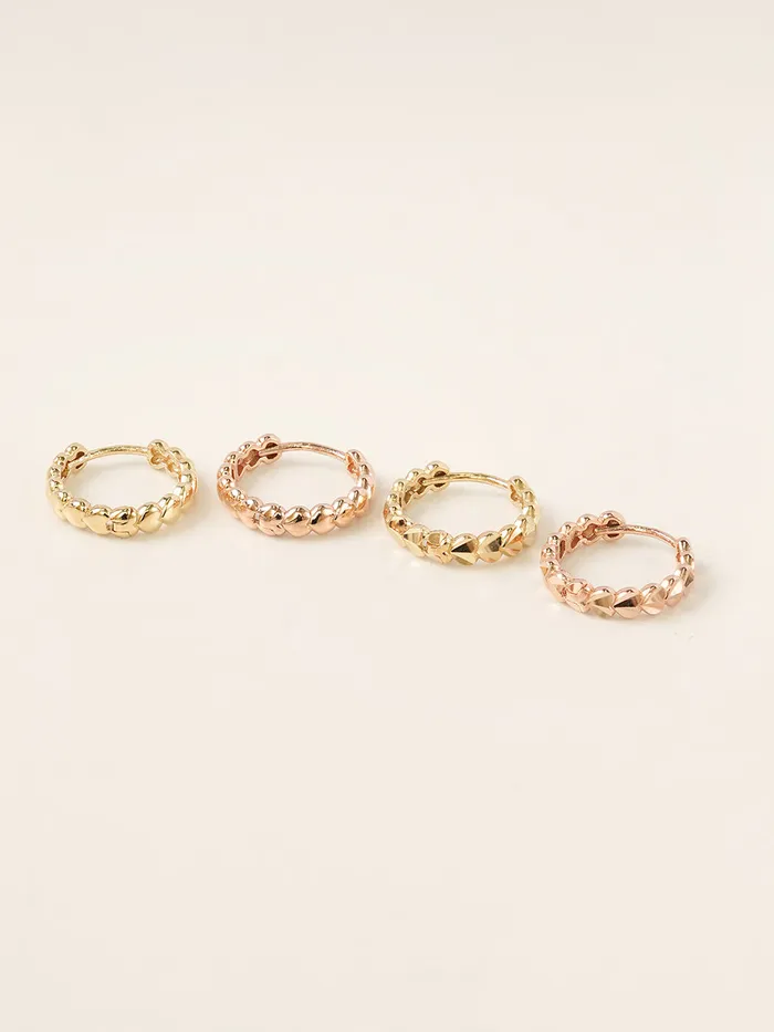 14K 18K Gold Lovely Heart Cartilage Hoop Earring MinimalBijoux Earrings