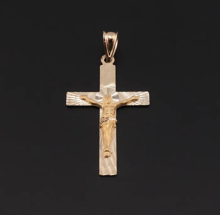 14k Gold Cross Pendant AB and J Necklaces