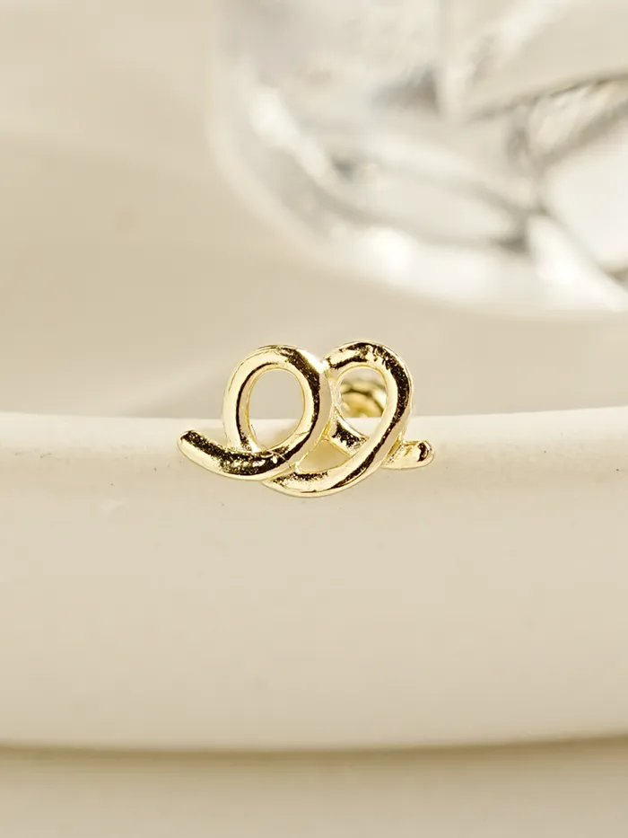 14K Gold Doodle Pretzel Cartilage Earring 20G MinimalBijoux Earrings