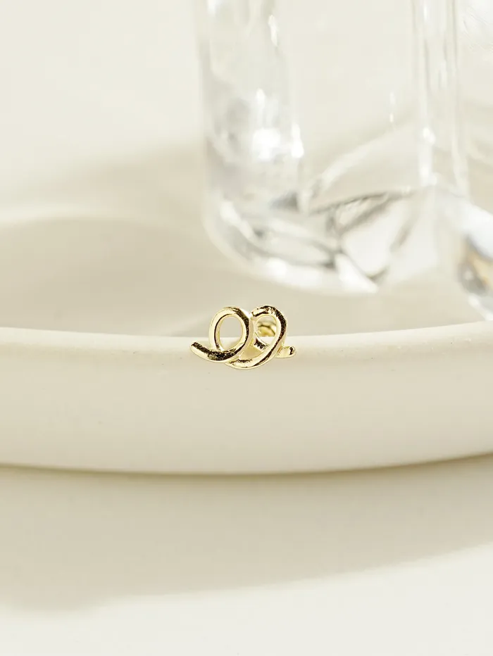 14K Gold Doodle Pretzel Cartilage Earring 20G MinimalBijoux Earrings