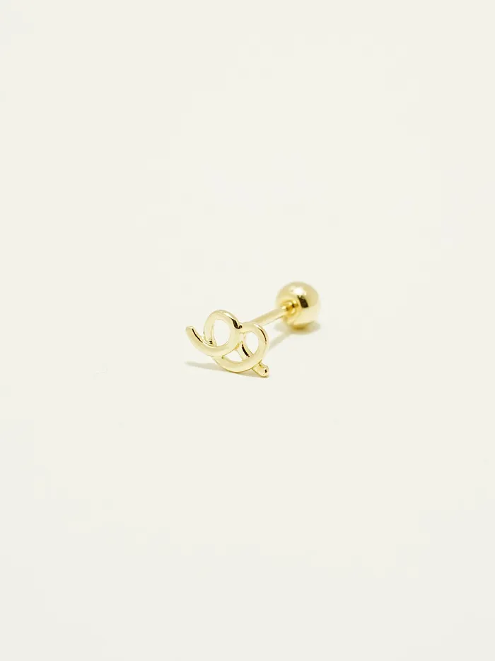 14K Gold Doodle Pretzel Cartilage Earring 20G MinimalBijoux Earrings
