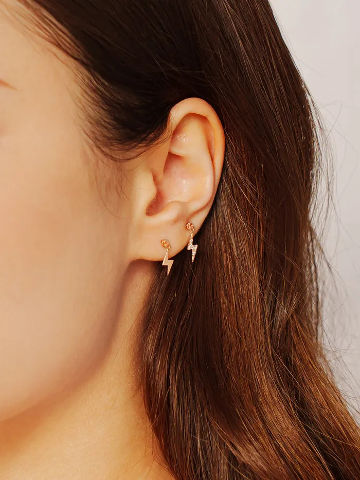 14K Gold Ligthning Drop Cartilage Earring 20G MinimalBijoux Earrings