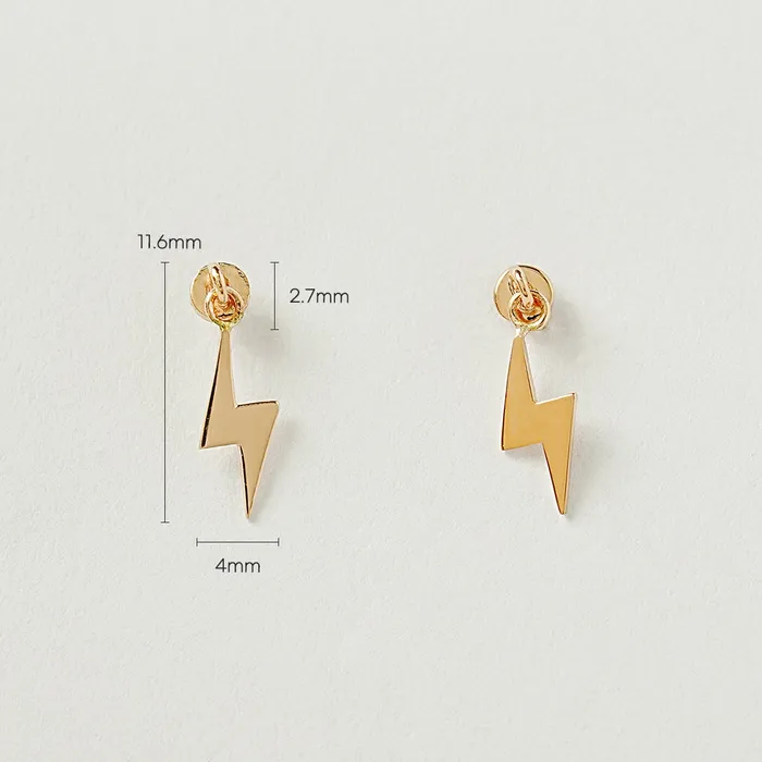 14K Gold Ligthning Drop Cartilage Earring 20G MinimalBijoux Earrings