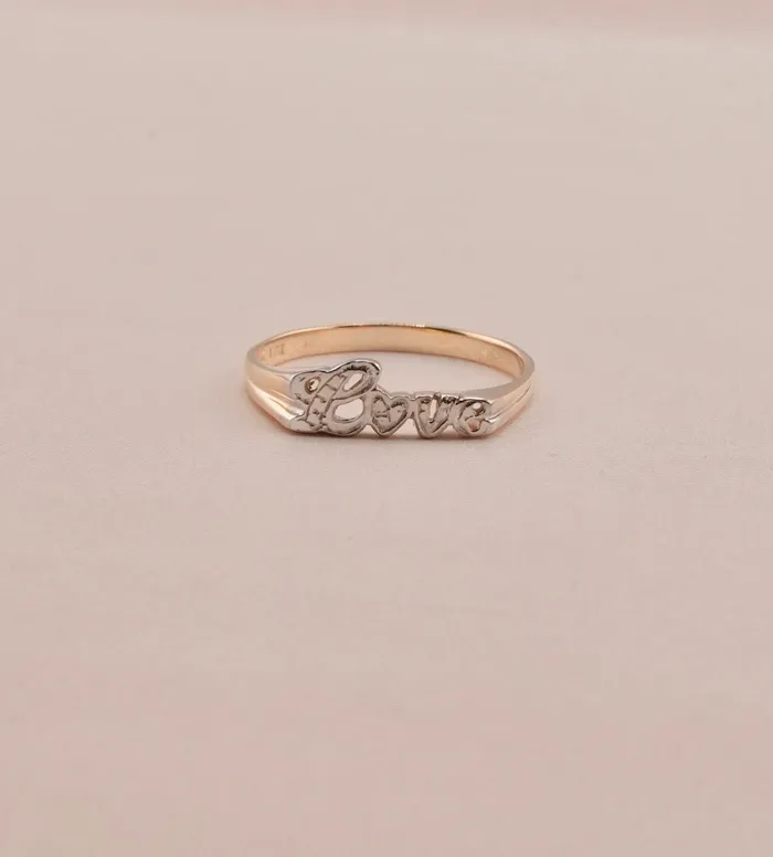 14K Gold Love Womens Ring RG2004 AB and J Rings