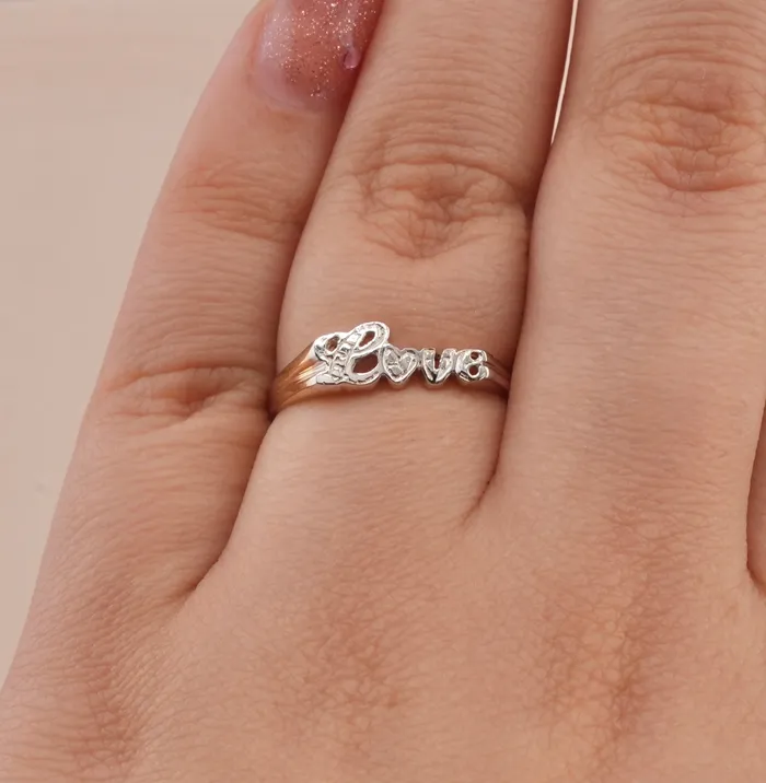 14K Gold Love Womens Ring RG2004 AB and J Rings 14K Gold Love Womens Ring RG2004 AB and J Rings