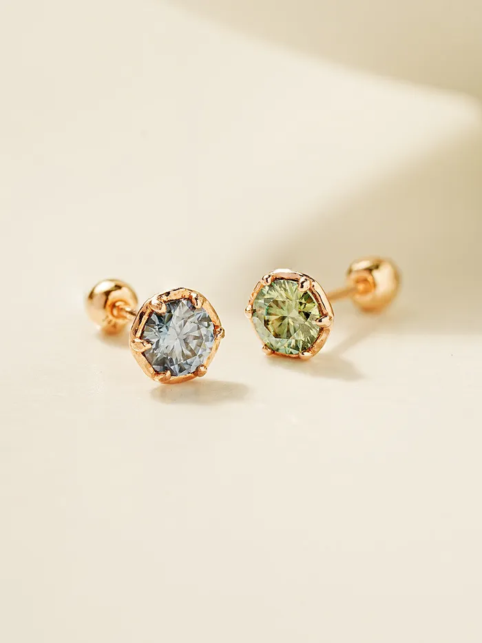 14K Gold Moissanite Imperial Dia Cartilage Earring 20G18G16G MinimalBijoux Earrings