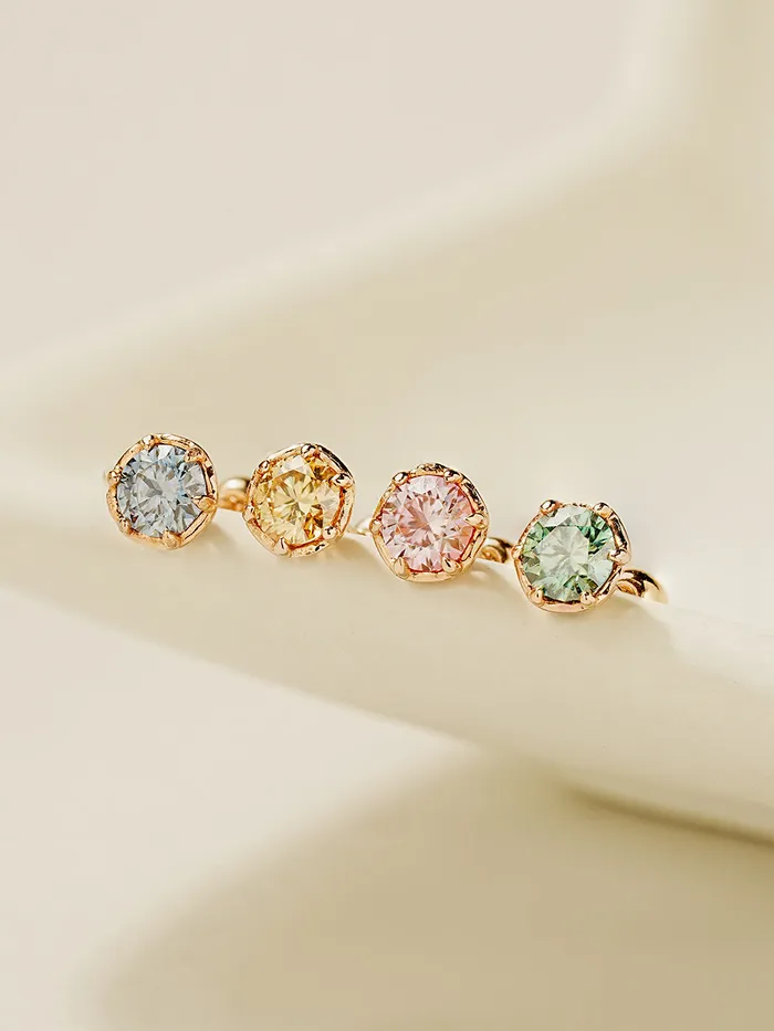 14K Gold Moissanite Imperial Dia Cartilage Earring 20G18G16G MinimalBijoux Earrings