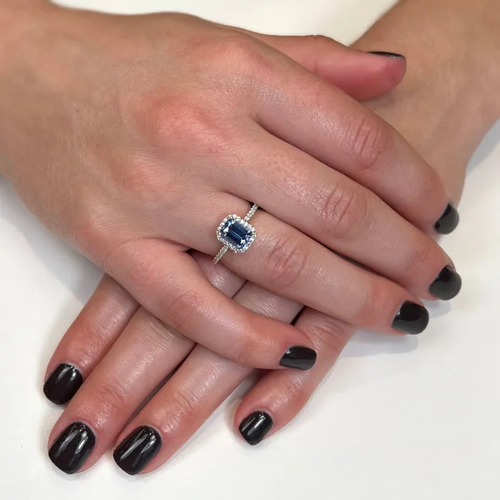 14K White Gold Tanzanite and Diamond Ring 180 Carats Moriartys Gem Art Rings