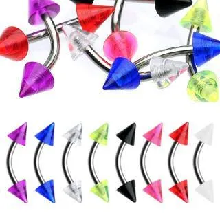 16g Acrylic Cones Stainless Curved Barbell Tulsa Body Jewelry Bracelets