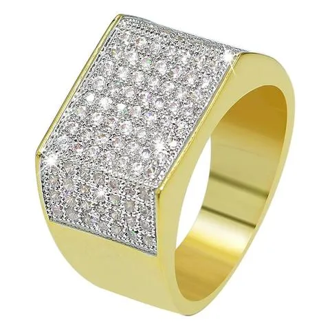 18K LAB DIAMOND SIGNET RING apollo31gold Rings