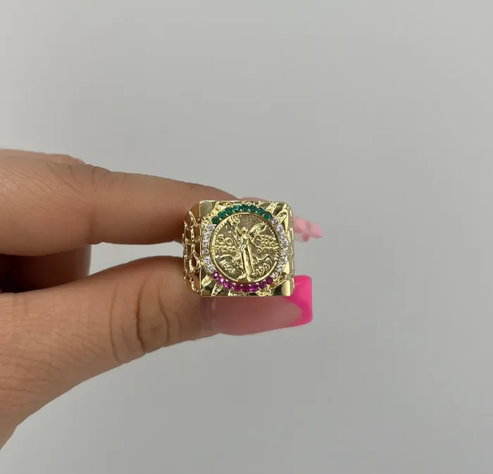 AB and J Rings 14k Gold Centenario Style Mens Ring PreOrder