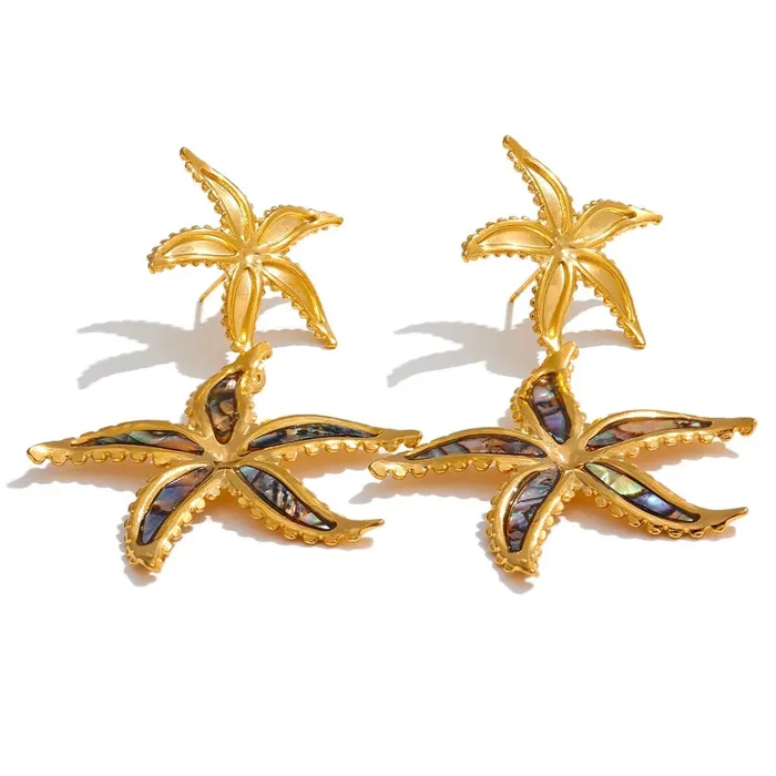 Abalone Shell Starfish Drop Earrings Mabel Love Co Earrings