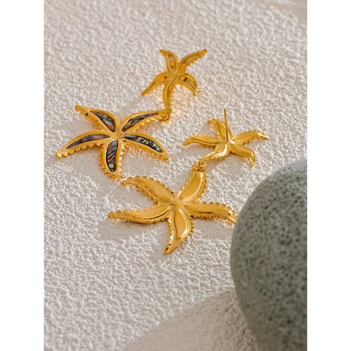Abalone Shell Starfish Drop Earrings Mabel Love Co Earrings