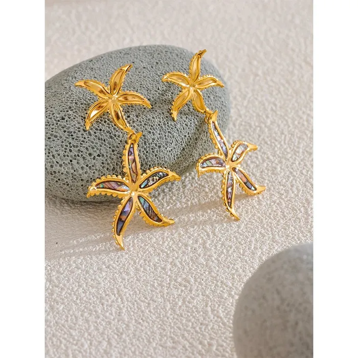 Abalone Shell Starfish Drop Earrings Mabel Love Co Earrings