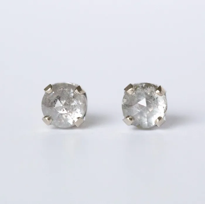 Anueva Jewelry Earrings 51mm Galaxy grey rosecut diamond earrings in white gold prong settings by Anueva Jewelry Edgy alternative diamond rosecut studs Customizable Anueva Jewelry Earrings 51mm Galaxy grey rosecut diamond earrings in white gold prong settings by Anueva Jewelry Edgy alternative diamond rosecut studs Customizable