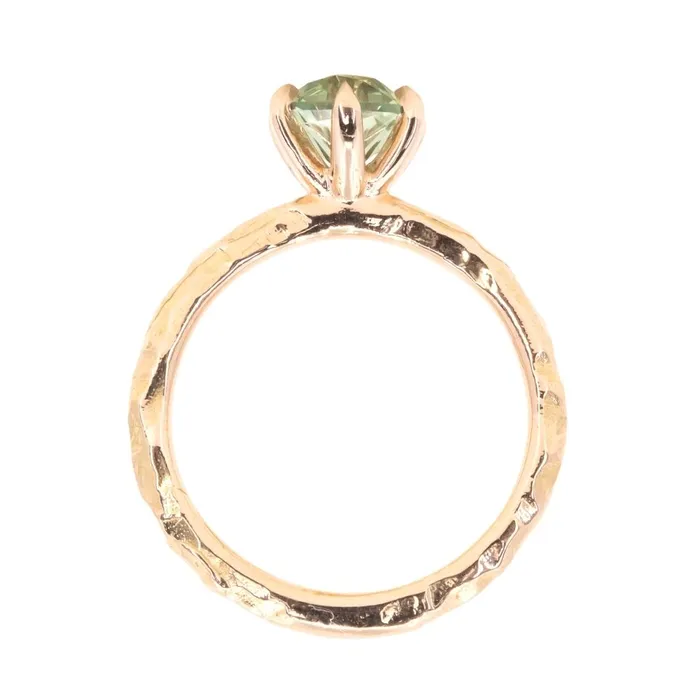 Anueva Jewelry PreStyled Sets 144ct Fancy Octagon Montana Sapphire 6 Prong Evergreen Solitaire in 18K Rose Gold