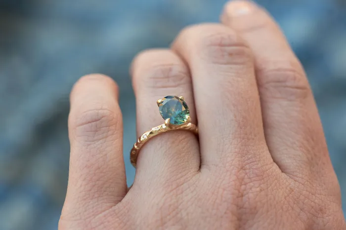 Anueva Jewelry Rings Oval Montana Sapphire Engagement Ring CUSTOM RING EXAMPLE