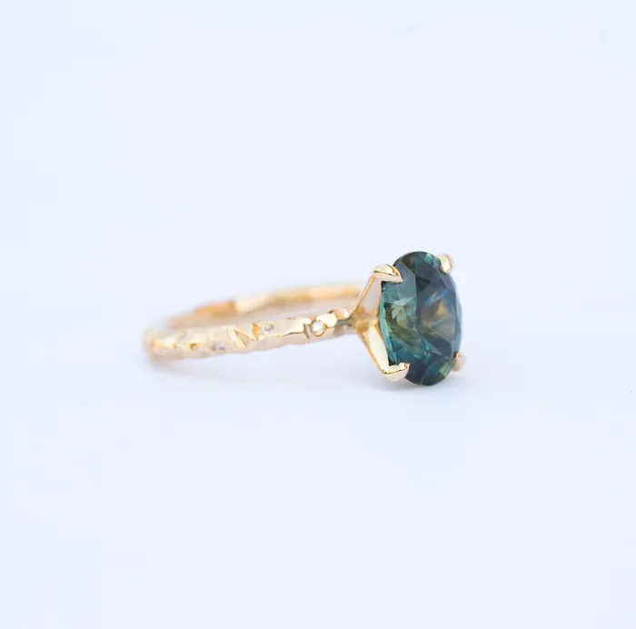 Anueva Jewelry Rings Oval Montana Sapphire Engagement Ring CUSTOM RING EXAMPLE
