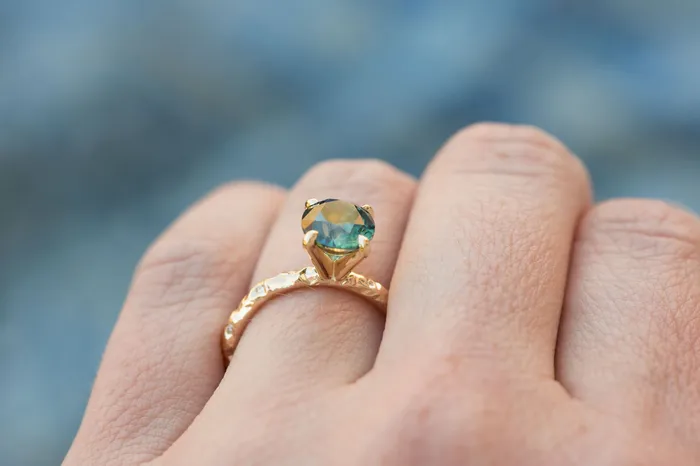 Anueva Jewelry Rings Oval Montana Sapphire Engagement Ring CUSTOM RING EXAMPLE